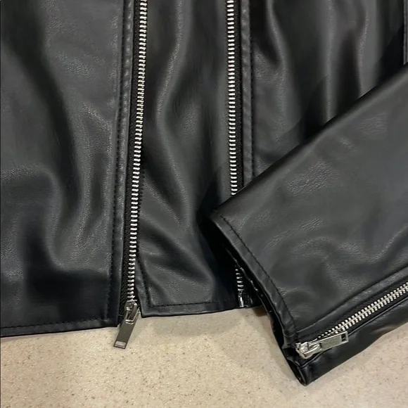 Faux Leather Black Jacket. - Picture 4 of 4